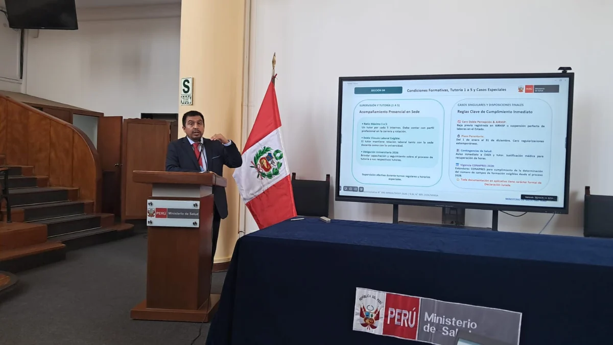 Exposición de las condiciones formativas, la tutoría de uno a cinco y los casos especiales de la Directiva 396, en el Ministerio de Salud